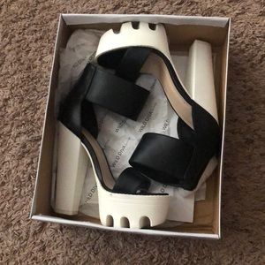 Black and White Platform Heels